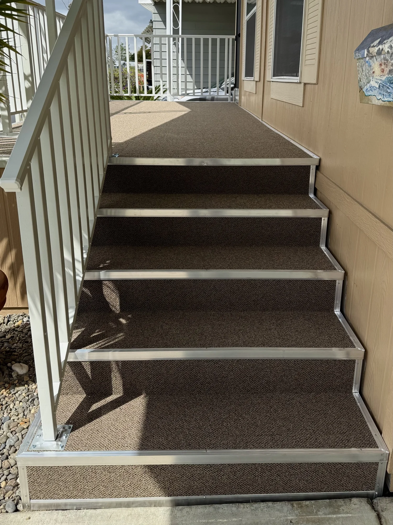 Entry steps and handrail