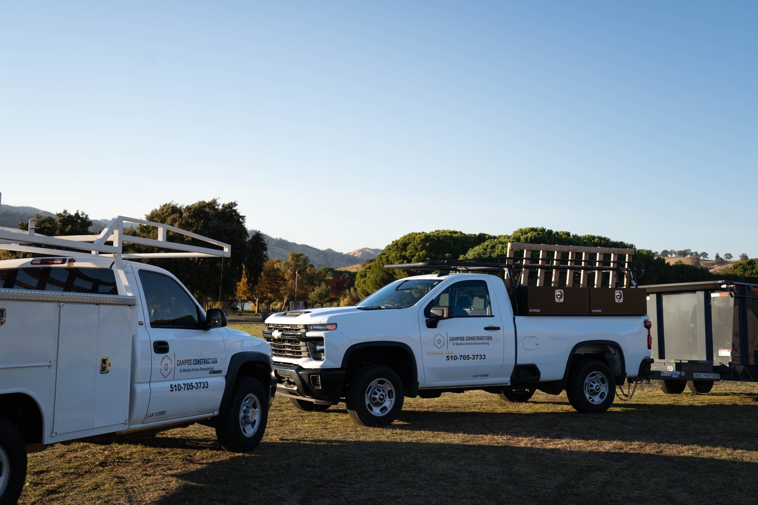 Campos trucks on site